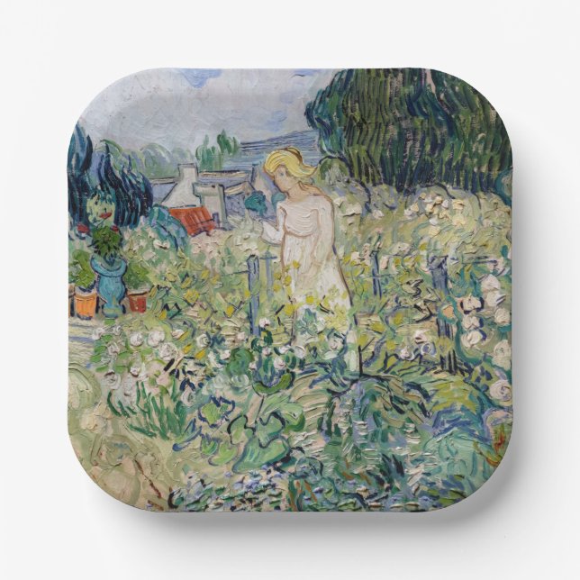 Assiettes En Carton Vincent van Gogh - Miss Gachet dans son jardin (Recto)