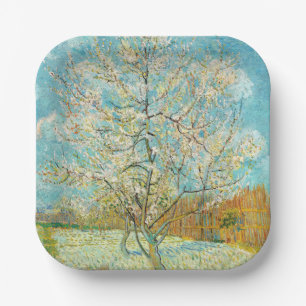 Assiettes En Carton Vincent van Gogh - Poche rose en fleurs