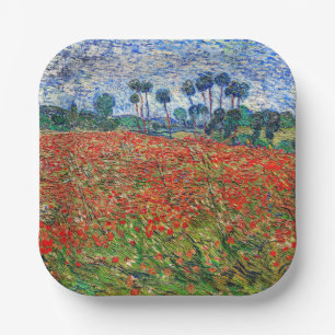 Assiettes En Carton Vincent van Gogh - Poppy Field