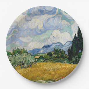 Assiettes En Carton Vincent Van Gogh Wheat Field With Cypresses