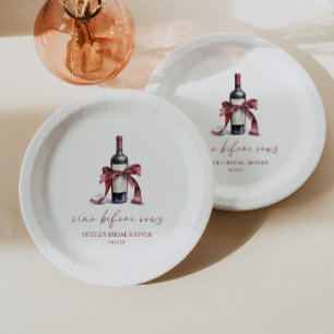 Assiettes En Carton Vino Avant Vows Red Vine Botté Bow Fête des mariée