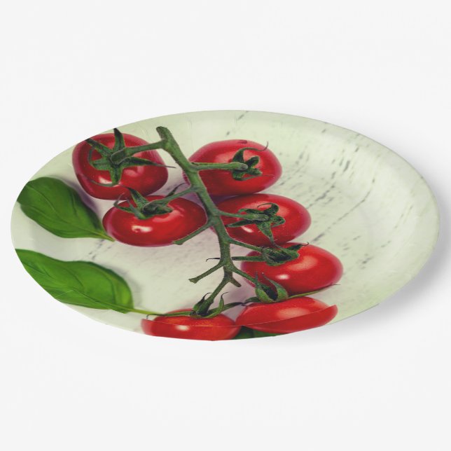 Assiettes En Carton Vins de tomates (Angle)