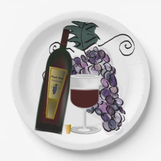 Assiettes En Carton Vins et raisins