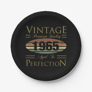 Assiettes En Carton Vintage 1965 60e anniversaire