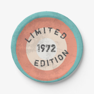 Assiettes En Carton Vintage 1972 Limited Edition 54e fête d'anniversai