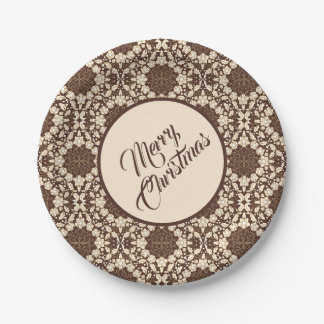 Assiettes En Carton Vintage Christmas Holly Leaves, Berries & Flowers