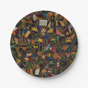 Assiettes En Carton Vintage Crazy Quilt