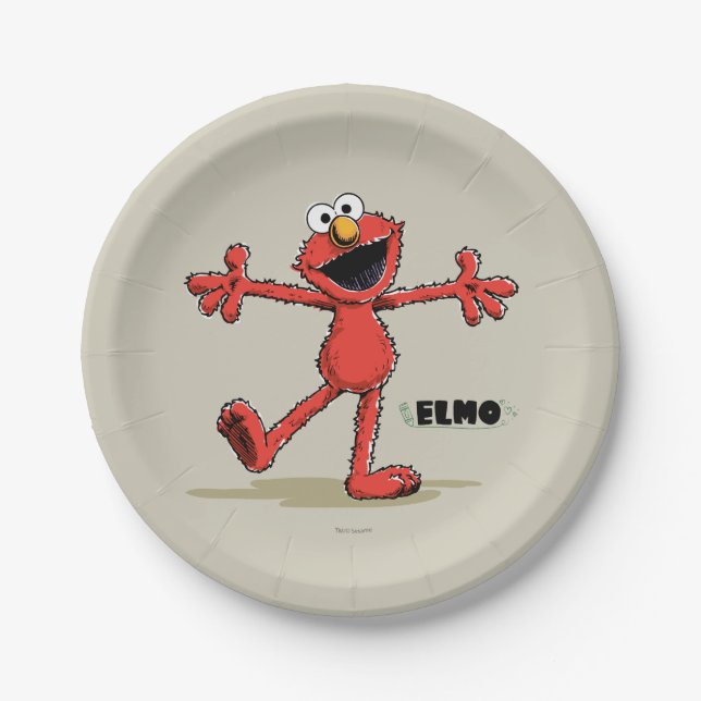 Assiettes En Carton Vintage Elmo (Devant)
