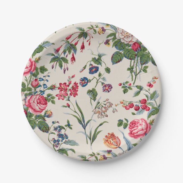 Assiettes En Carton Vintage floral (Devant)
