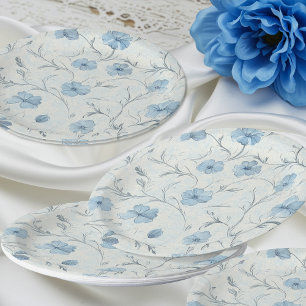 Assiettes En Carton Vintage Floral Blue Country Garden Mariage élégant