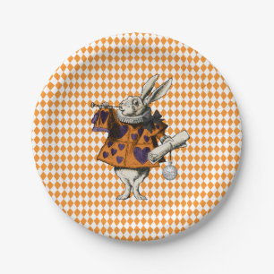 Assiettes En Carton Vintage Halloween White Rabbit Alice Au Pays Des M