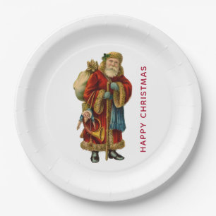 Assiettes En Carton Vintage Noël Vieux Monde Père Noël
