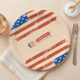 Assiettes En Carton Vintage Patriotique 4 juillet BBQ Fête de l'Indépe
