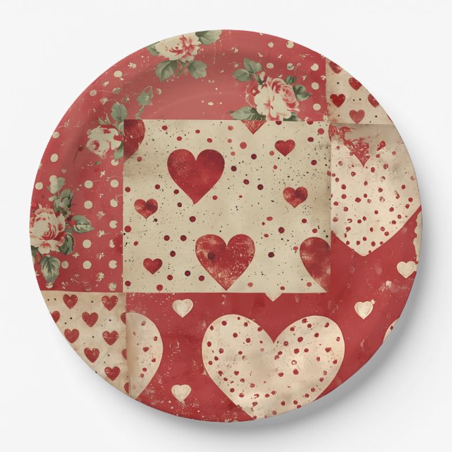 Assiettes En Carton Vintage shabby chic  (Devant)