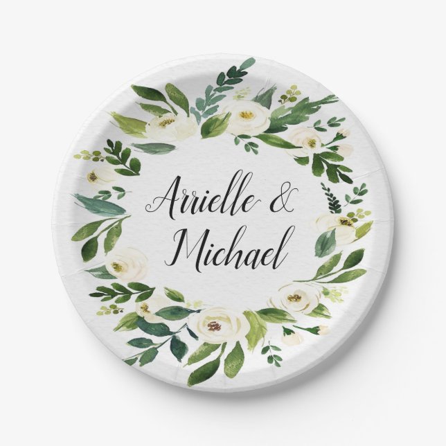 Assiettes En Carton Vintage végétation fleurie Jardin Plaques de maria (Devant)
