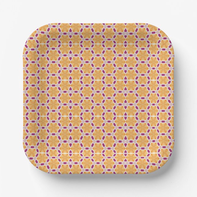 Assiettes En Carton Violet jaune (Recto)