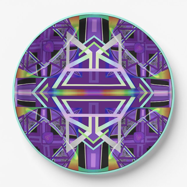Assiettes En Carton Violet W3 (Devant)