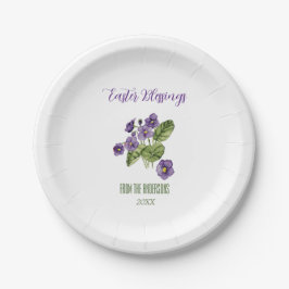 Assiettes En Carton Violette violette bénédiction de Pâques