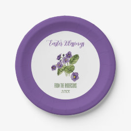 Assiettes En Carton Violette violette bénédiction de Pâques