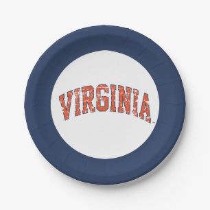 Assiettes En Carton Virginia Wordmark en détresse