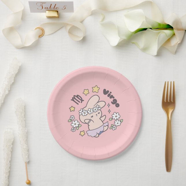 Assiettes En Carton Virgo Loppi Tokki Bunny Série Zodiac (Mariage)