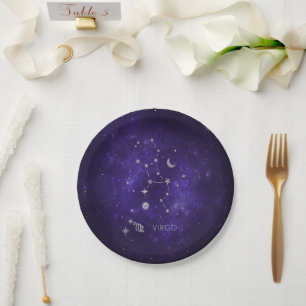 Assiettes En Carton Virus pourpre zodiaque Horoscope d'astrologie co