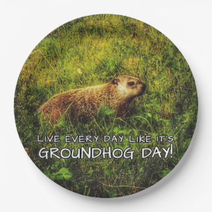 Assiettes En Carton Vis tous les jours comme c'est Groundhog Day! assi