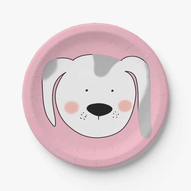 Assiettes En Carton Visage de chien (Devant)