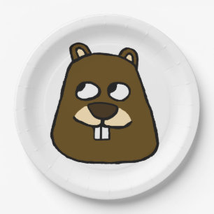 Assiettes En Carton Visage de la marmotte
