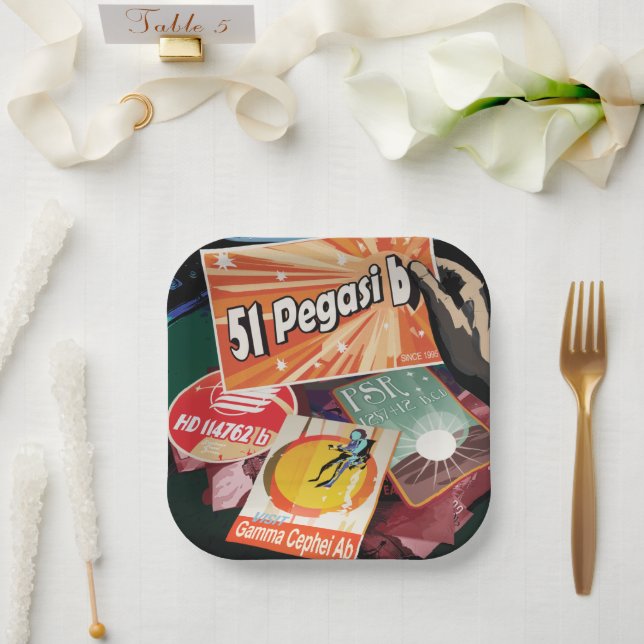 Assiettes En Carton Visitez La Première Exoplanète Trouvée À L'Extérie (Mariage)