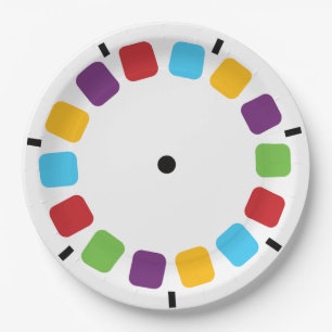 Assiettes En Carton Visualiseur coloré Reel Retro Moderne