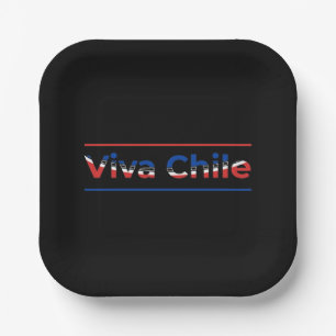 Assiettes En Carton Viva Chile - Fiers Drapeau Chilien
