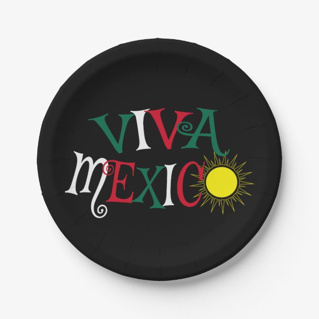 Assiettes En Carton Viva Mexico (Devant)
