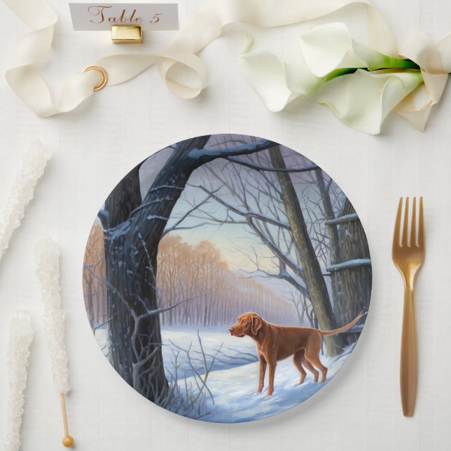 Assiettes En Carton Vizla Laisser neiger Noël (Mariage)