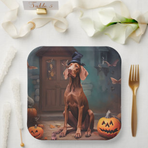 Assiettes En Carton Vizsla Potirons Halloween Effrayant