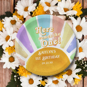Assiettes En Carton Voici Celui-Là ! Retro Boho Sun 1er anniversaire