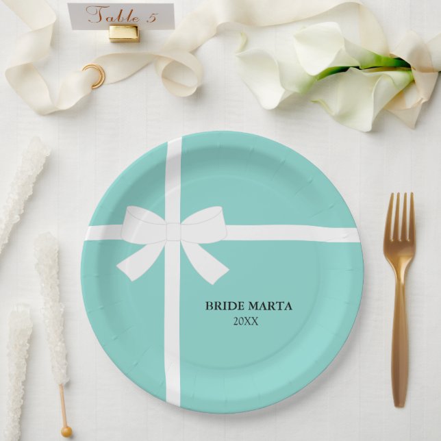 Assiettes En Carton Voici La Mariée Personnalisée Tiara Party (Mariage)