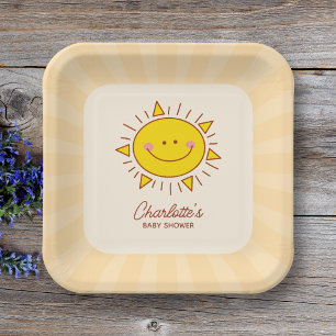 Assiettes En Carton Voici Le Baby shower Garçon Son Little Sunshine