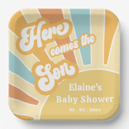 Assiettes En Carton Voici le baby shower retro de son boho