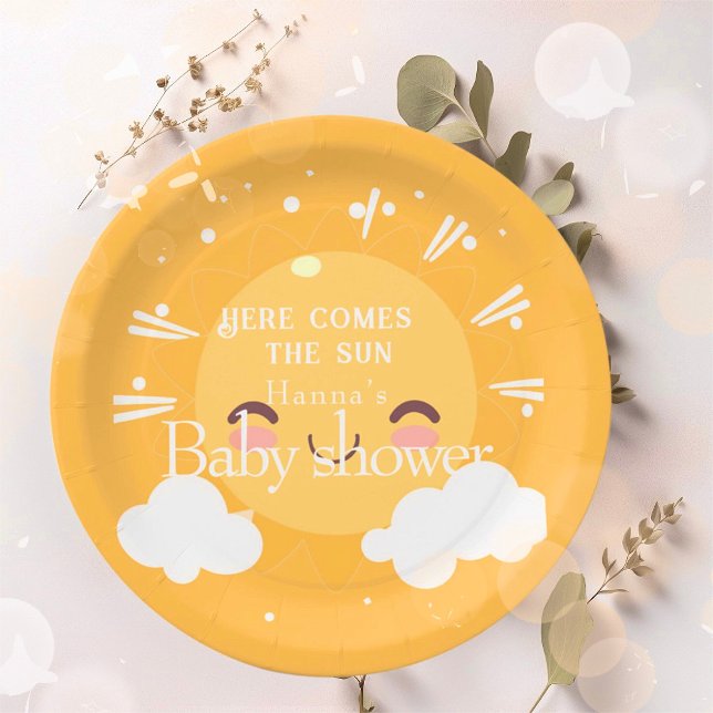 Assiettes En Carton Voici le baby shower solaire (Créateur téléchargé)