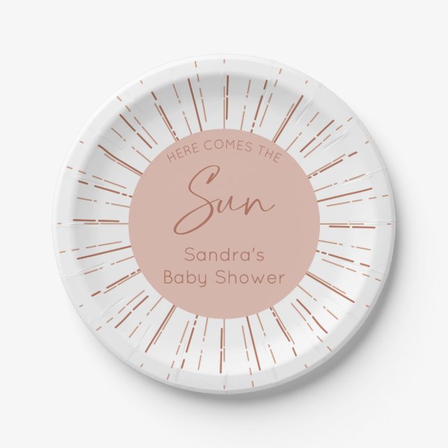 Assiettes En Carton Voici Le Baby shower Soleil (Devant)