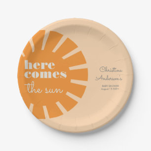 Assiettes En Carton Voici le Baby shower Sun Retro