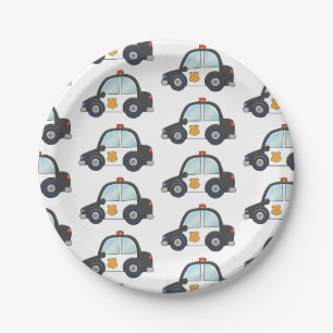 Assiettes En Carton Voiture de police personnalisable