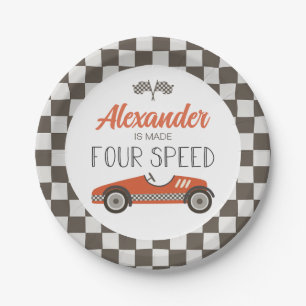 Assiettes En Carton Voiture Race vintage fait QUATRE Vitesse Papier An