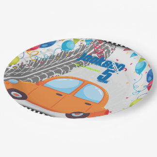 Assiettes En Carton Voitures et pistes Design d'anniversaire