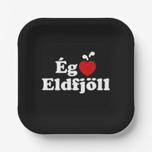 Assiettes En Carton Volcans I Heart (Love) [Ég Elska Eldfjöll]