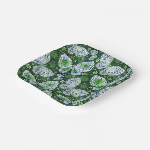 Assiettes En Carton Voler vers l'extérieur Papillon Paisley Imprimer v