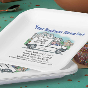 Assiettes En Carton Vos coordonnées d'entreprise sur Square