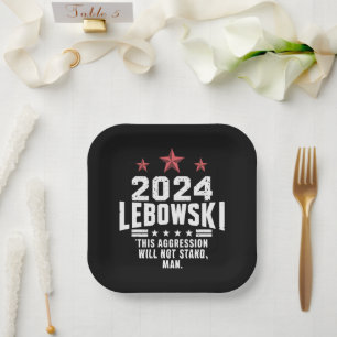 Assiettes En Carton  Vote électoral politique drôle de Lebowski 2024