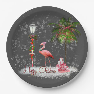 Assiettes En Carton Votos de Natal de Flamingo